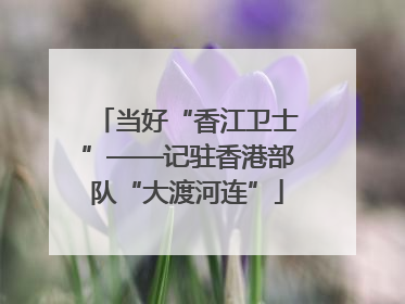 当好“香江卫士”——记驻香港部队“大渡河连”